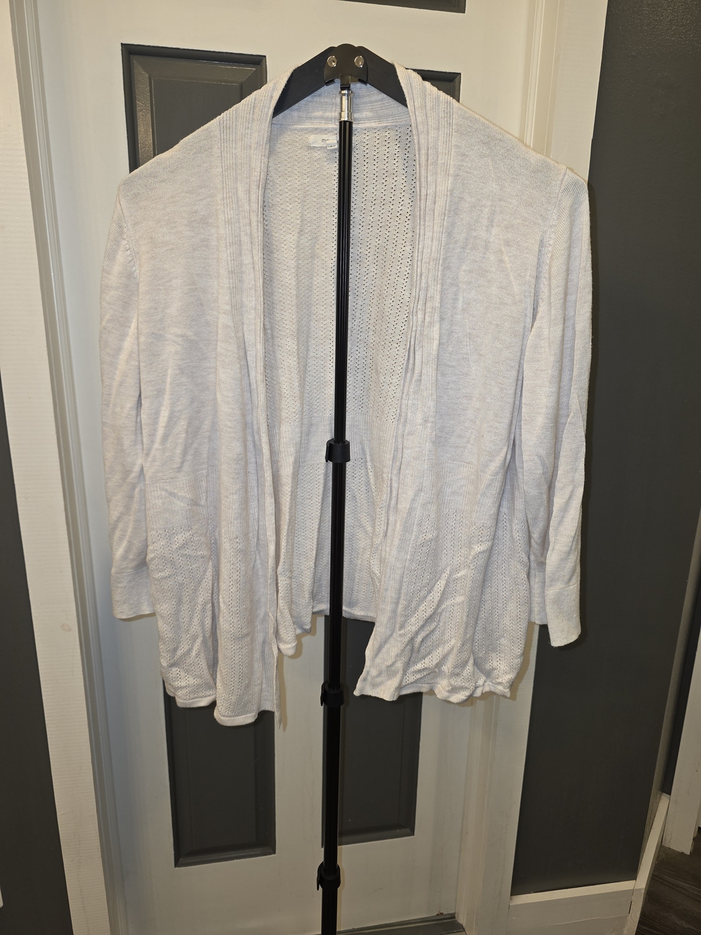 Maurices Off White Open-Front Draped Cardigan